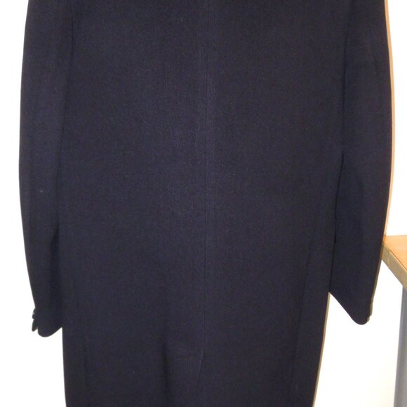 Vintage Navy Blue Heavy Thick Lambs Wool Over Car Coat Hudson's Dupuis 1950s MED - Picture 2 of 12